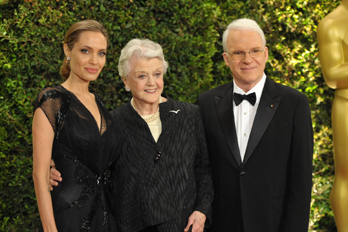 Angelina Jolie, Angela Lansbury and Steve Martin seen on the red carpet at the 2013 Governors Awards, on Saturday, Nov. 16, 2013 in Los Angeles (Photo by John Shearer/Invision/AP)