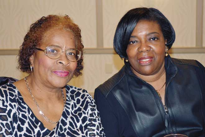 ENJOYING THE DAY—Nancy Powell and Phyllis Strickland