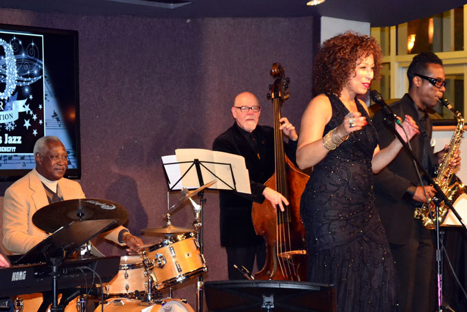 SMOOTH STYLINGS—Tamara Tunie, vocals, Roby "Supersax" Edwards, on sax, Max Leake Jr. on keyboards, Roger Humphries, on drums and Dave Pellow, on bass. 