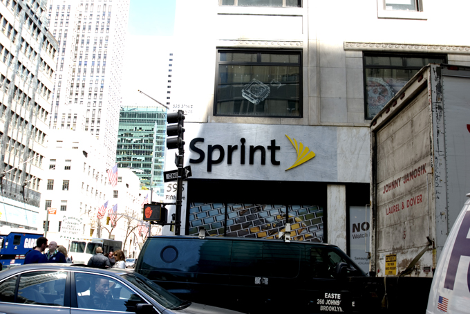A Sprint store is pictured in New York City. (Photo by John R. Coughlin/CNNMoney)