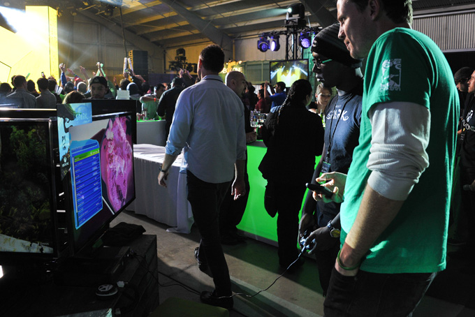 Video game fans try out the new Xbox game console at Xbox One Official Launch Celebration at Milk Studios, on Thursday, November, 21, 2013 in Los Angeles. (Photo by Richard Shotwell/Invision/AP)