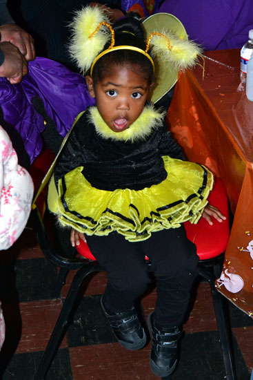 BUMBLE BEE—Two and half-year-old, Tenaj, of North Versailles, is surprised.