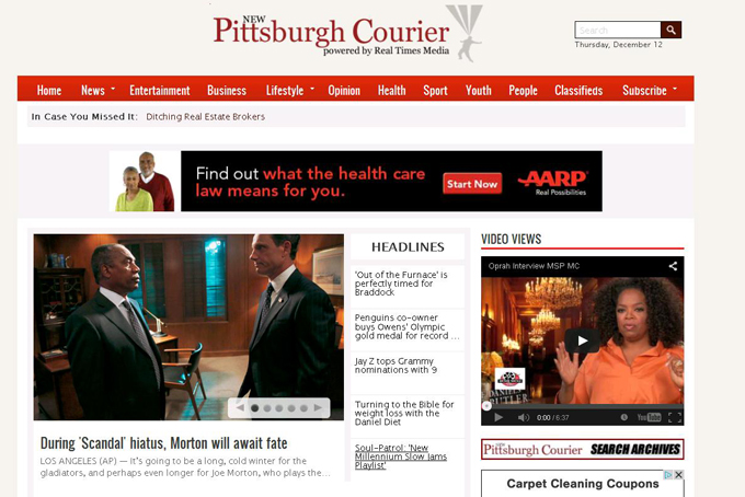 New site is part of growing Real Times Media Digital Network and a result of a partnership between New Pittsburgh Courier parent company and Radio One-owned, Interactive One