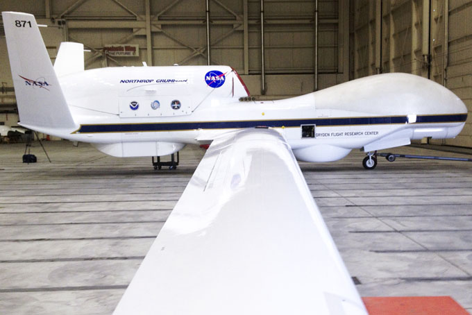 This Sept. 2013 file photo shows The Reaper drone, now known as a Global Hawk, at Edwards Air Force Base in California. (AP Photo/ Las Vegas Sun, Richard Velotta, File)   