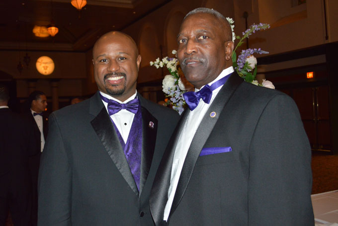 EVENT CHAIRS—Rahmon Hart, PhD, master of ceremonies, and Fred Crawford