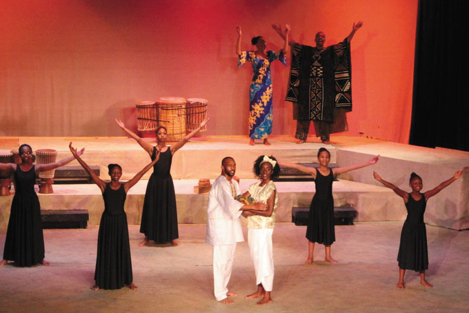 HAIL THE SON OF GOD—Dancers give praise during the presentation of baby Jesus, the son of God.