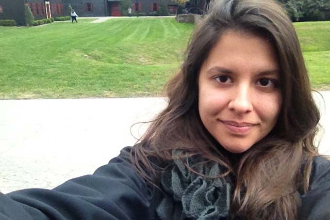  Reporter Natasha Khan took a “selfie” outside of the Makers Mark Distillery in Loretto, Ky.