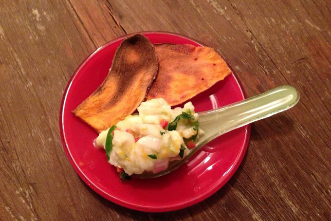 Dinner on a red plate