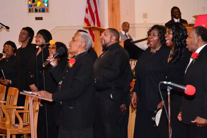 SOME OLD TIME GOSPEL—Honoree Karen Rice with the Beaver County Choir.