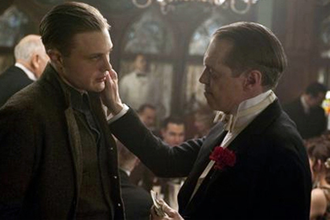 Michael Pitt and Steve Buscemi are seen in a scene from "Boardwalk Empire" - AP Photo/HBO, Abbot Genser)
