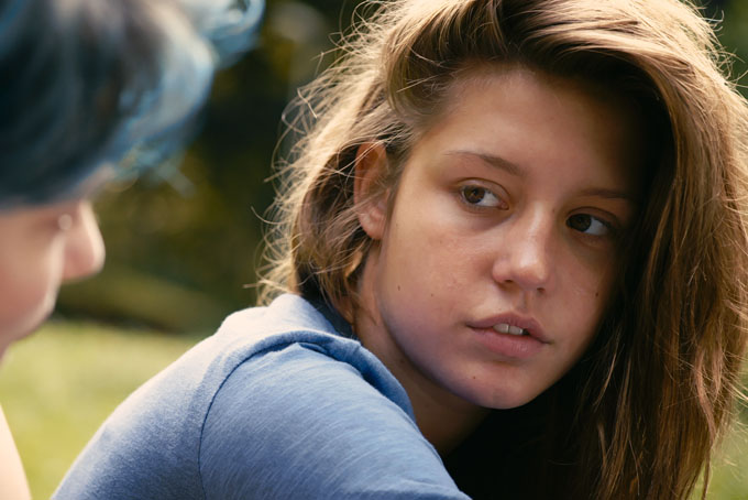This photo released by courtesy of Sundance Selects shows Lea Seydoux, left, as Emma and Adele Exarchopoulos as Adele in the film, "Blue Is the Warmest Color," directed by Abdellatif Kechiche. (AP Photo/Courtesy Sundance Selects)