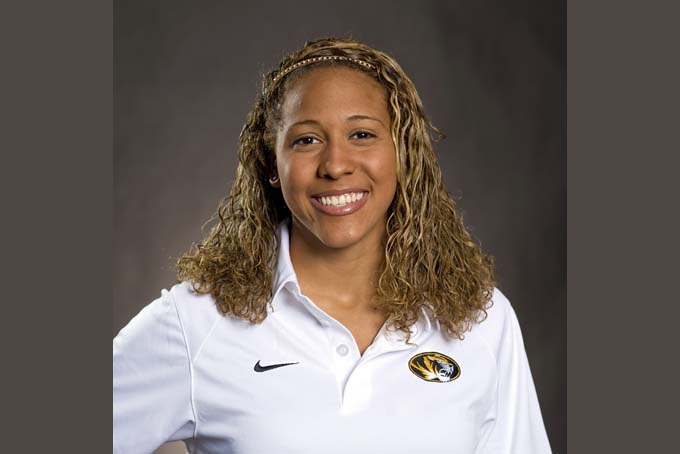 In this 2010 photo provided by the University of Missouri Athletic Department is Sasha Menu Courey. (AP Photo/University of Missouri Athletic Department)