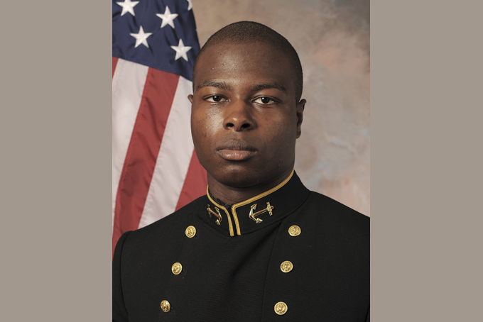 In this July, 24, 2013 photo released by the U.S. Navy Football team, Midshipman Eric Graham is shown. (AP Photo/U.S. Navy Football)