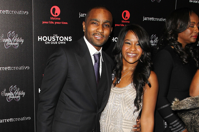 This Oct. 12, 2012 file photo shows Nick Gordon and Bobbi Kristina Brown attending the premiere party for "The Houstons On Our Own" at the Tribeca Grand hotel in New York. ( Photo by Donald Traill/Invision/AP,File)