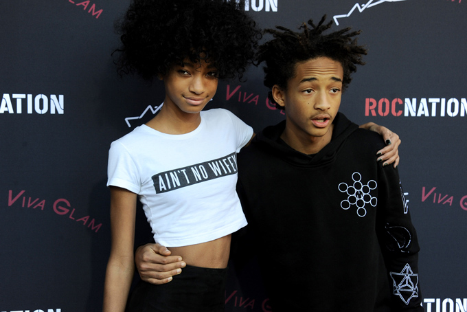 Willow Smith, left, and her brother Jaden Smith arrive at the Roc Nation 2014 Pre-Grammy Brunch Celebration on Saturday, Jan. 25, 2014, in Los Angeles. (Photo by Jordan Strauss/Invision/AP) 