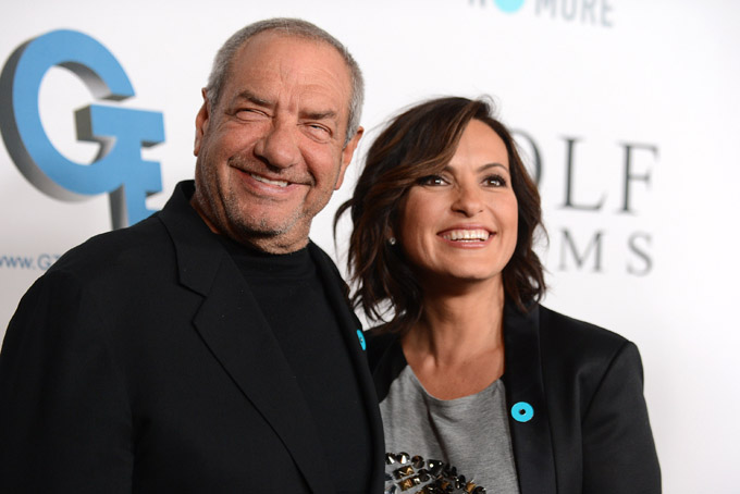 This Sept. 26, 2013 file photo shows Dick Wolf, left, and actress Mariska Hargitay from "Law & Order: Special Victims Unit" arrive at JoyROCKS launch of the No More PSA Campaign in Los Angeles. Wolf's "Law & Order: Special Victims Unit" is in its 15th season, airing Wednesdays at 9 p.m. EST on NBC. (Photo by Jordan Strauss/Invision/AP)