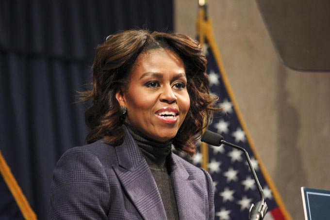 First lady Michelle Obama says the coalition will help hundreds of thousands of military men and women returning from Afghanistan find good civilian careers. (SHFWire Photo/Cathryn Walker).