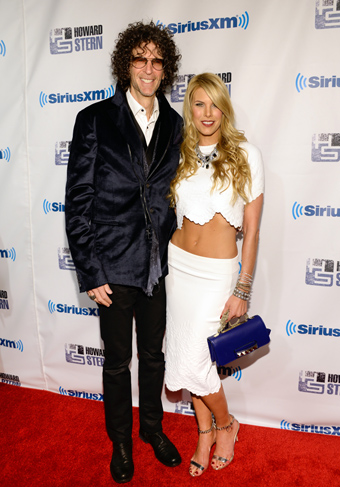 Satellite radio talk show host Howard Stern and wife Beth Stern arrive at "Howard Stern's Birthday Bash," presented by SiriusXM, at the Hammerstein Ballroom on Friday, Jan. 31, 2014, in New York. (Photo by Evan Agostini/Invision/AP)