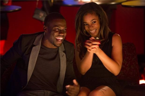 This image released by Sony Pictures shows Kevin Hart, left, and Regina Hall in a scene from "About Last Night." (AP Photo/Sony Pictures, Matt Kennedy)