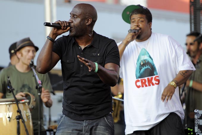 In this Aug. 18, 2012 file photo, Posdnuos, left, and Dave of the hip hop group De La Soul, perform at the Sunset Strip Music Festival in West Hollywood, Calif.(Photo by Chris Pizzello/Invision/AP, File)