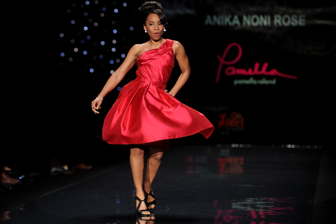 Actress Anika Noni Rose models an outfit from the 2014 Red Dress Collection on Thursday, Feb 6, 2014 in New York. (Photo by Brad Barket/Invision/AP)