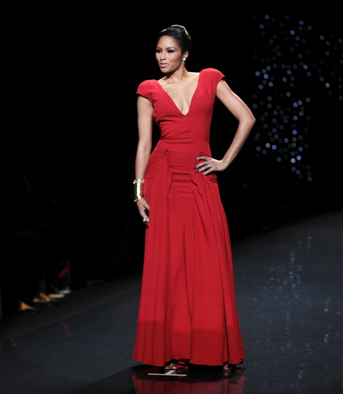 TV personality Alicia Quarles models an outfit from the 2014 Red Dress Collection on Thursday, Feb 6, 2014 in New York. (Photo by Brad Barket/Invision/AP)
