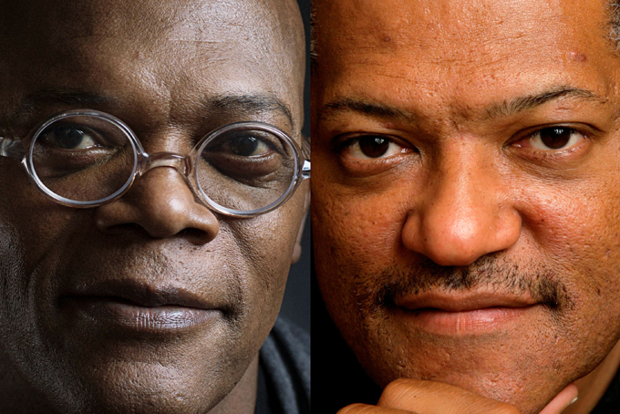 This combination of 2012 and 2008 file photos shows actors Samuel L. Jackson and Laurence Fishburne. (AP Photo/Invision, Victoria Will; Kathy Willens)