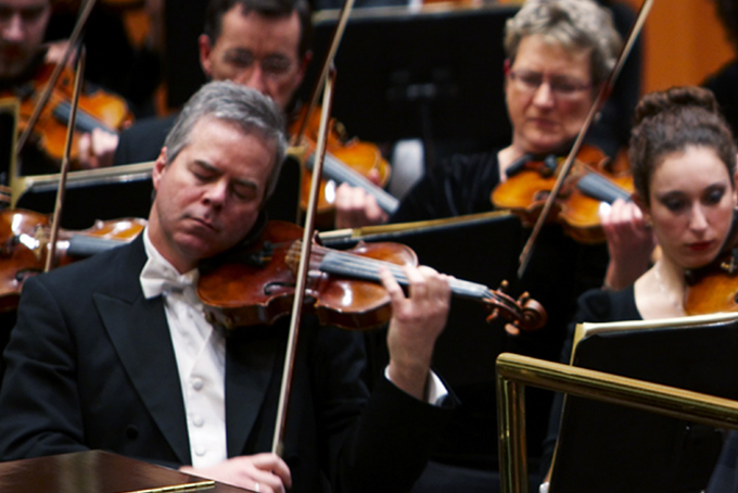 In this undated photo provided by the Milwaukee Symphony Orchestra concertmaster Frank Almond plays a 300-year-old Stradivarius violin that was on loan to him during a concert in Milwaukee. (AP Photo/Milwaukee Symphony Orchestra)