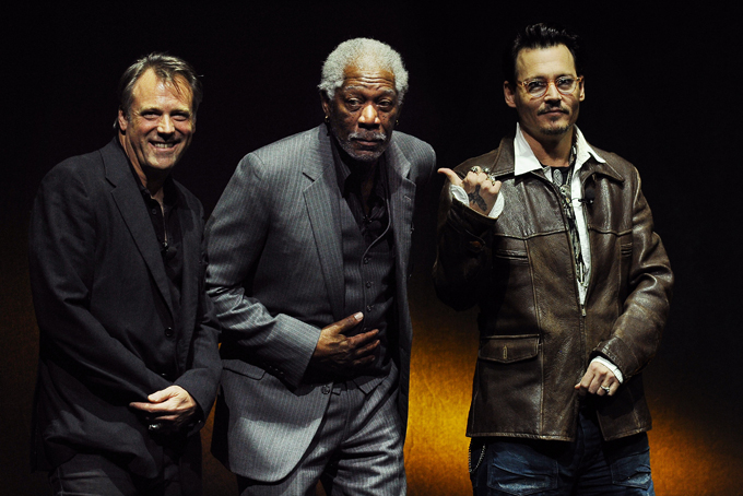 Wally Pfister, Morgan Freeman, Johnny Depp