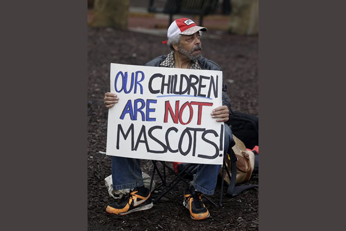 Indians Wahoo Protest Baseball