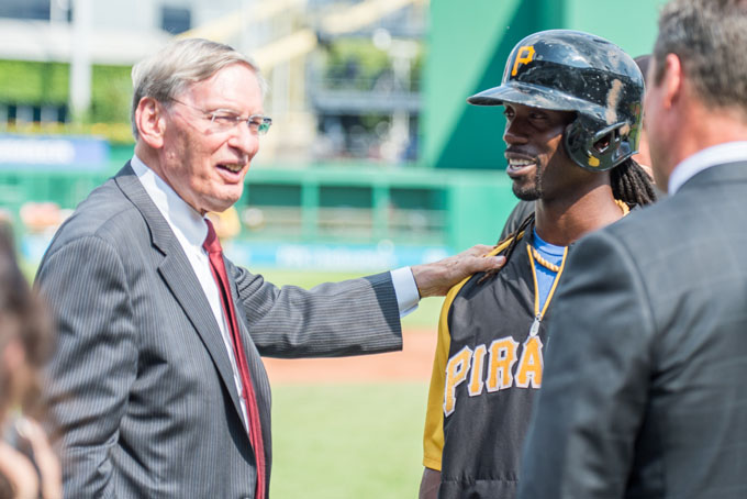 Bud Selig photo PNC Park Dodgers at Pirates game 2 of 3 July 2014