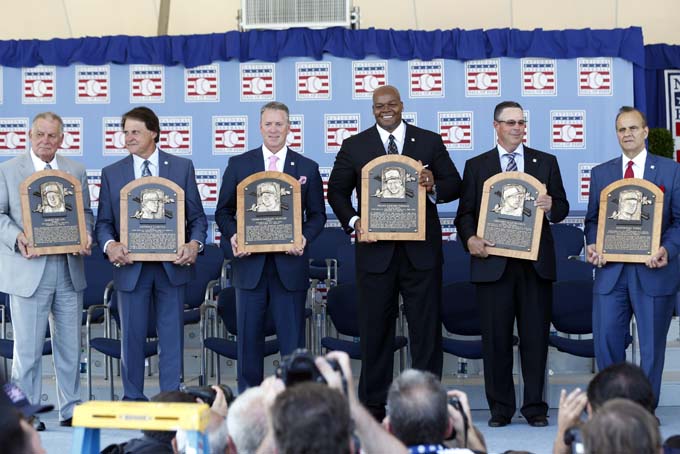 Joe Torre,Bobby Cox,Greg Maddux,Tom Glavine,Frank Thomas,Tony La Russa