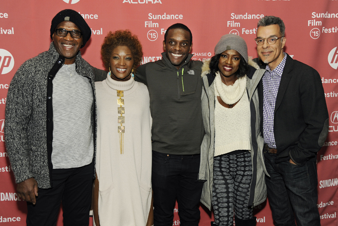 n Charles Stone III, far right, director of "Lila & Eve," poses with, left to right, Julius Tennon, husband of Viola Davis, and cast members Yolonda Ross, Chris Chalk and Viola Davis at the premiere of the film at the Eccles Theatre during the 2015 Sundance Film Festival on Friday, Jan. 30, 2015, in Park City, Utah. (Photo by Chris Pizzello/Invision/AP)