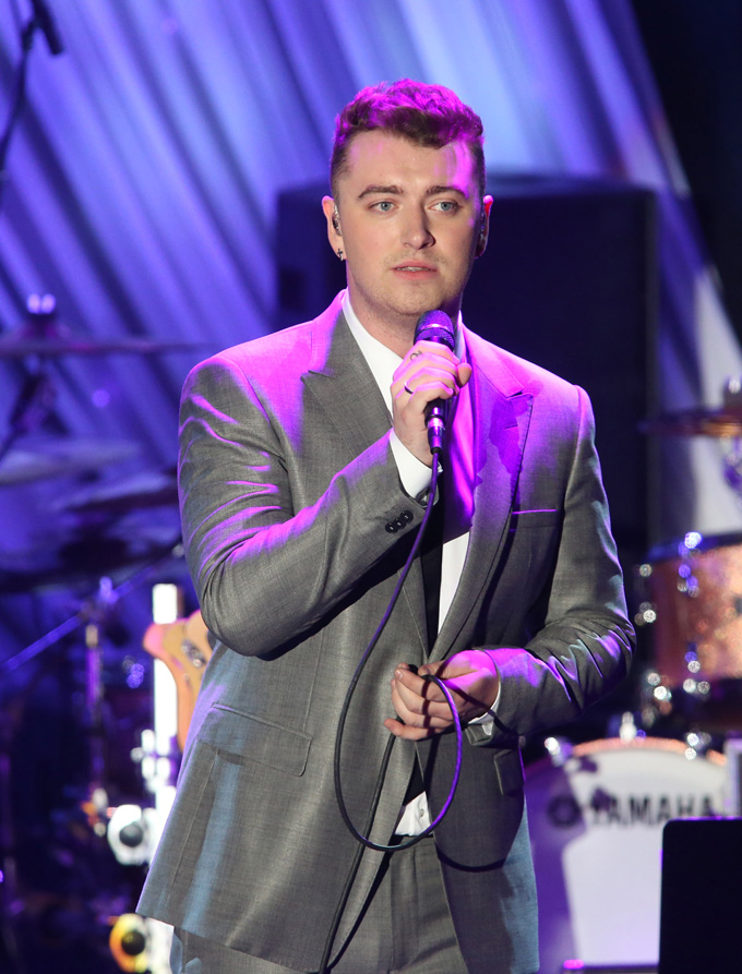 Sam Smith performs at the 2015 Clive Davis Pre-Grammy Gala show at the Beverly Hilton Hotel on Saturday, Feb. 7, 2015, in Beverly Hills, Calif. (Photo by Paul Hebert/Invision/AP)