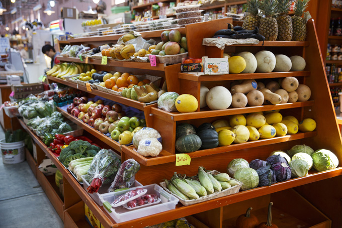 In this April 24, 2014 file photo, a variety of healthy fruits and vegetables are displayed for sale at a market in Washington. (AP Photo/J. Scott Applewhite, File)