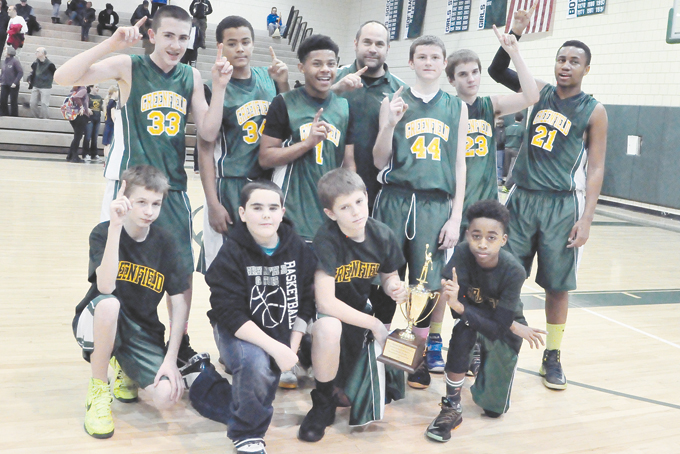 GREENFIELD BOYS—The Greenfield boys win the City League Middle School championship with a 32-29 win over Colfax