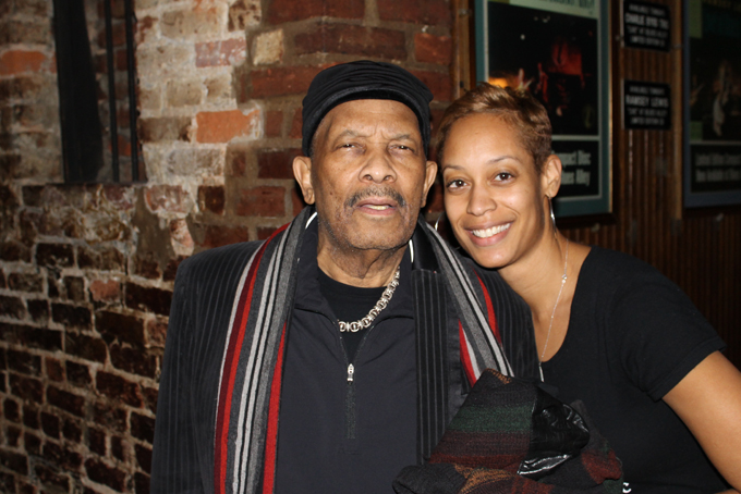 Brie Jackson, a Blues Alley staffer, poses with the man she calls one of her favorite performers. (Photo by Timothy Cox)