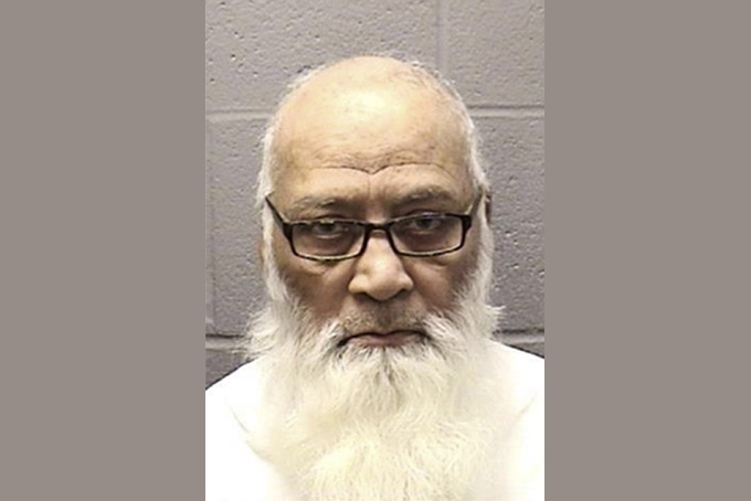 The undated booking photo provided by the Elgin Police Department shows Mohammad Abdullah Saleem, 75, of Gilberts, Ill. (AP Photo/Courtesy of the Elgin Police Department)