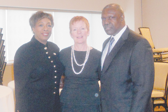 POWER TRIO—Port Authority CEO Ellen McLean poses with African American Chamber President and CEO Doris Carson Williams and Board Chair Samuel Stephenson. (Photos by Shawn Hicks) 