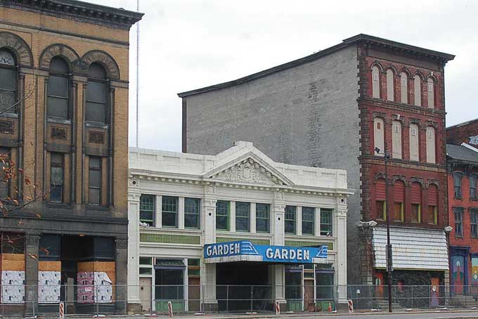 RENOVATION—These buildings on North Avenue, which includes the Garden Theater, are in the process of being renovated. A combination of apartments and businesses will fill the buildings. (Photo by Rossano P. Stewart)
