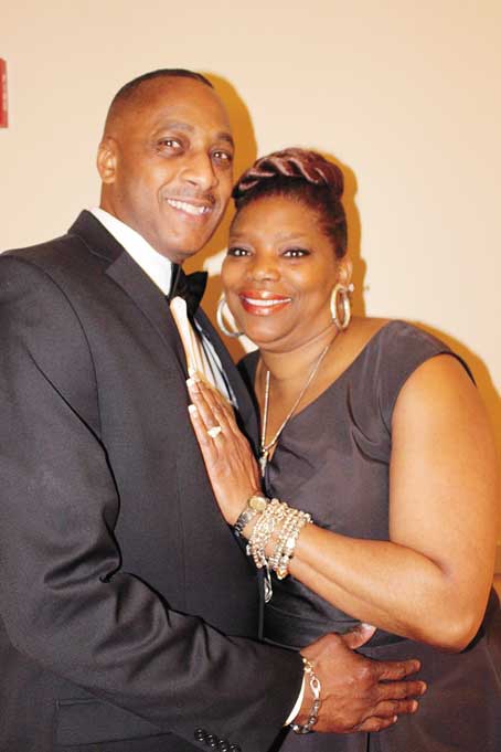 FRIENDS—Ronald Carson and wife, Kimberly Carson, came out to help Peachie celebrate her birthday.  