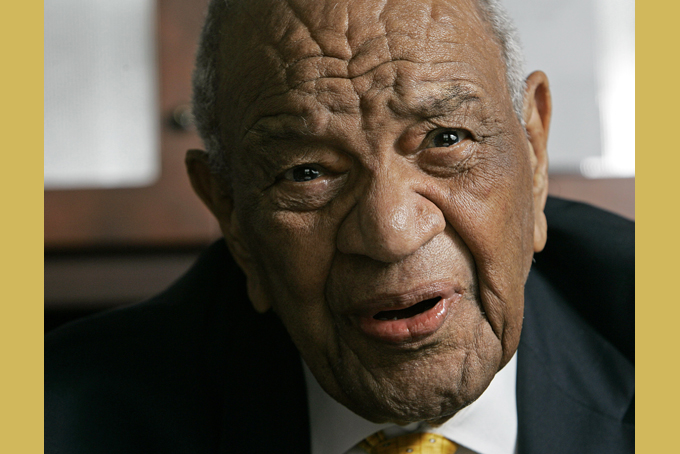 In a Nov. 29, 2007 file photo, Rev. Gardner Taylor is seen in his home in Raleigh, N.C. The Progressive National Baptist Convention says the Rev. Gardner Taylor died Sunday, April 5, 2014. He was 96. (AP Photo/Gerry Broome, File)