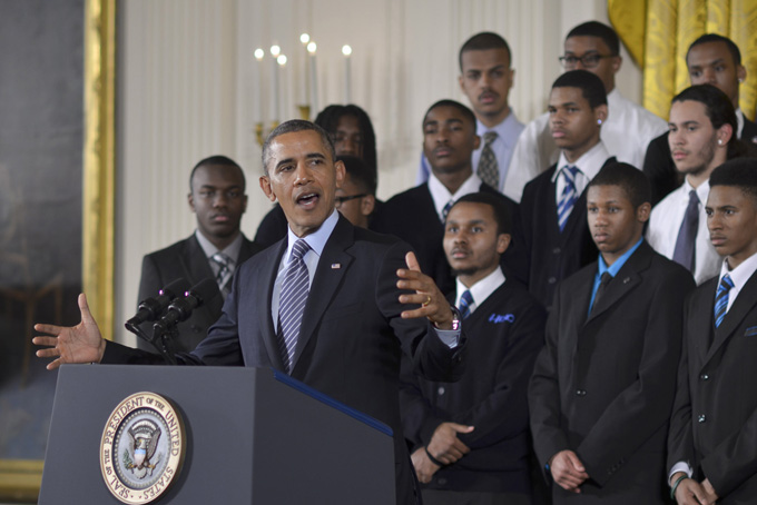 President Barack Obama speaks about the My Brother's Keeper Initiative in the East Room of the White House in 2014. In May 2015, President Obama helped business leaders and community stakeholders launch the My Brother's Keeper Alliance. (Freddie Allen/NNPA)