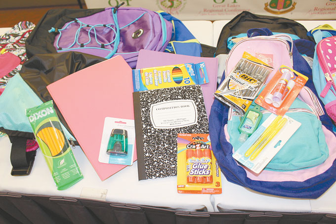 GETTING READY FOR NEXT YEAR—School supplies were in every backpack that was presented to kids to finish out this school year and start the next.  