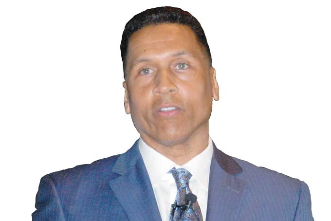 LEADING THE CONVERSATION—Lance Hyde, Supplier Diversity Manager of the EQT Corporation serves as moderator of a panel to assist WBEs. (Photo by Diane I. Daniels)