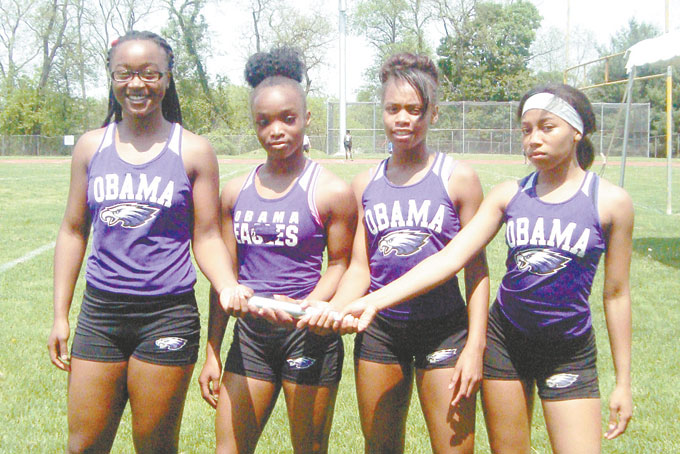 THE OBAMA ACADEMY GIRLS WON THE 400 METER RELAY EVENT (Photos by William McBride) 