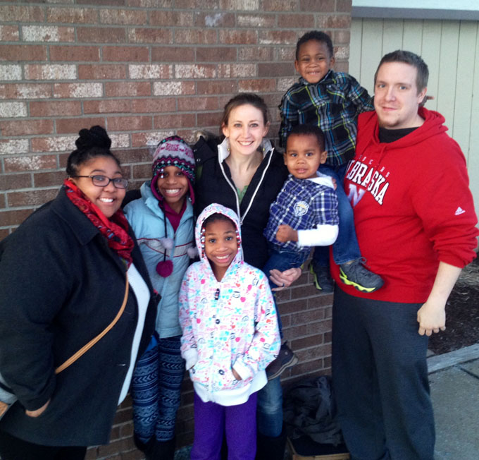 Christi and John Rooke, of Pittsburgh, built their family through adoption. The Rookes work flexible jobs so one is always available for the children they adopted through the state child welfare system. Pictured (left to right) are Brea, 21; Carria, 10; Akeelah, 8; Christi, 35; Darian, 3; Jeremiah, 4; and Shaine, 26. John, 35, and daughter, Aiesha, 14, are not pictured. (Courtesy of John Rooke)