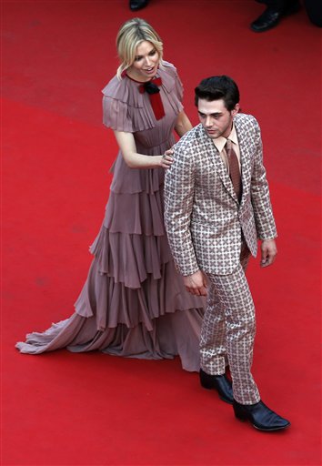 Jury members Sienna Miller, left, and Xavier Dolan for the screening of the film Macbeth at the 68th international film festival, Cannes, southern France, Saturday, May 23, 2015. (Eric Gaillard/Pool via AP)