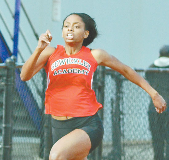 SUMMER THORPE of Sewickley Academy won the Silver medal in the 300 meter hurdles  