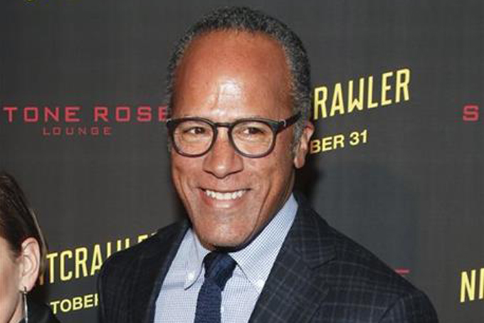 In this Oct. 27, 2014 file photo, Lester Holt attends the New York premiere of "Nightcrawler" in New York. While Lester Holt's ascension to full-time anchor of NBC's "Nightly News" came as a result of Brian Williams' stunning downfall, no one can say he hasn't worked hard to take advantage of an opportunity. The California-born Holt becomes the first African-American to be sole anchor of a network evening newscast. (Photo by Andy Kropa/Invision/AP, File)